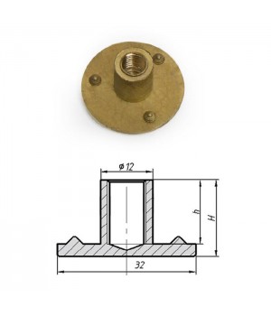Т-гайка глухая латунь 15 мм