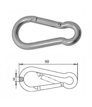 Гак-карабин 9х90мм