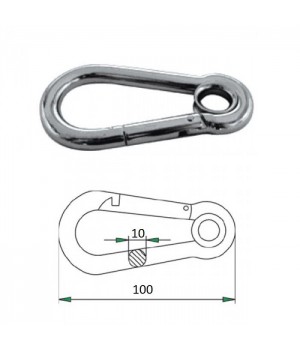 Гак-карабин с проушиной 10х100