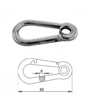 Гак-карабин с проушиной 8х80мм
