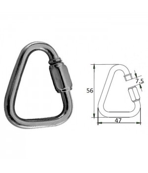 Гак-карабин треугольный 6 мм AISI 316