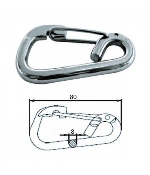 Карабин 80мм, нерж.сталь