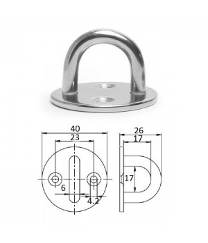 Планка круглая с обухом 6х40мм