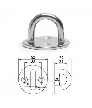 Планка круглая с обухом 8х50мм