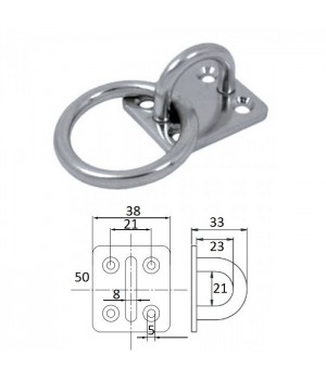 Планка квадратная с кольцом 8мм