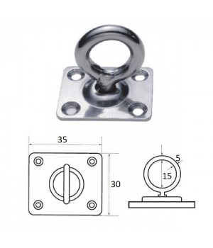 Планка квадратная с поворотной проушиной 5мм