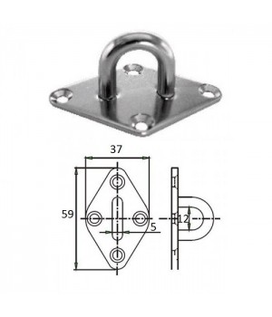 Планка ромб с проушиной 5 мм AISI 304