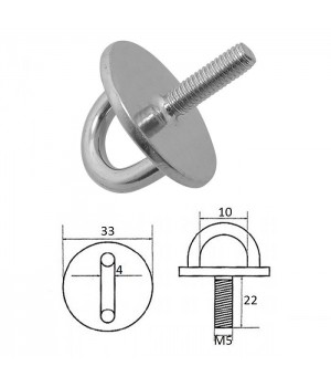 Планка с проушиной 5x20мм крепление винт М6