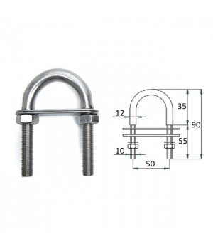 Рым-болт с двойной планкой 10х90м