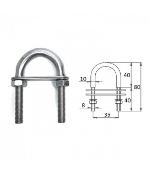 Рым-болт с двойной планкой 8х80мм