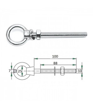 Рым-болт с проушиной 10х100мм