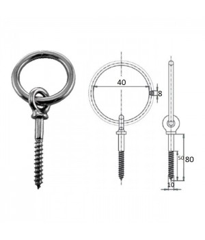 Рым c шурупом 10х50мм