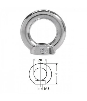 Рым-гайка M 8х8мм DIN582