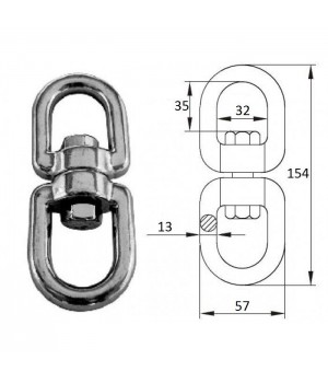 Вертлюг петля-петля 13мм