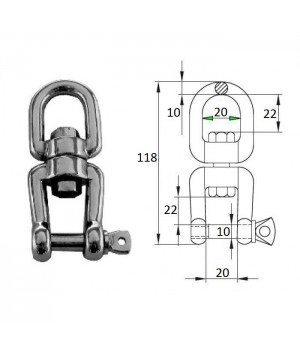 Вертлюг петля-скоба 10мм