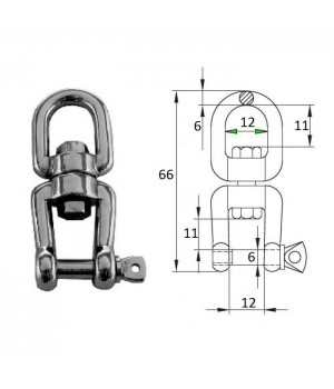 Вертлюг петля-скоба 6мм