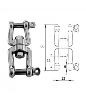 Вертлюг скоба-скоба 6мм