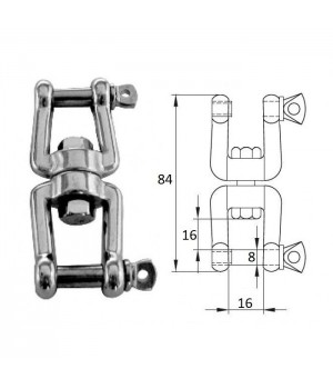 Вертлюг скоба-скоба 8мм