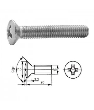 п/пот.гол M4X20 нерж.A2