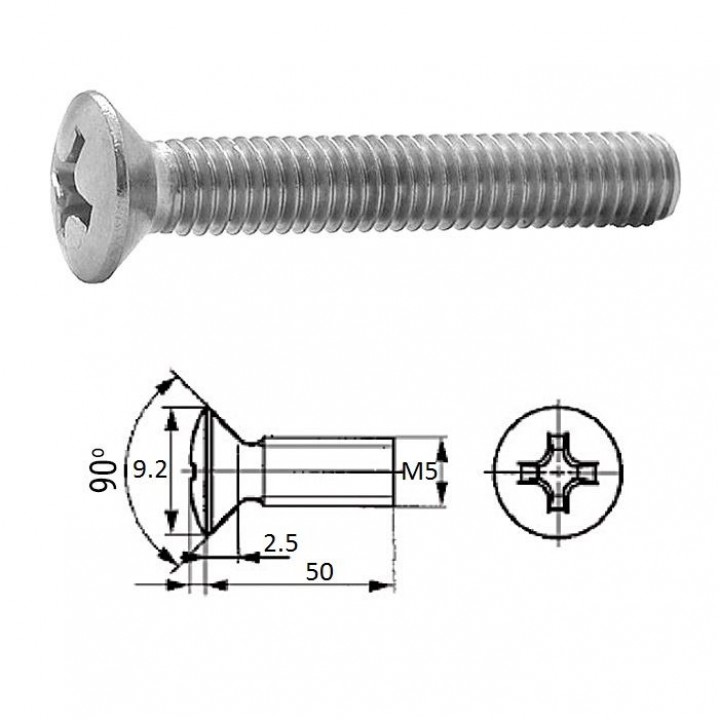 п/пот.гол M5X50 нерж.A2