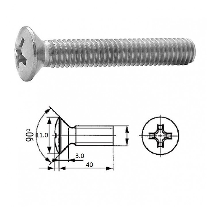 п/пот.гол M6X40 нерж.A2