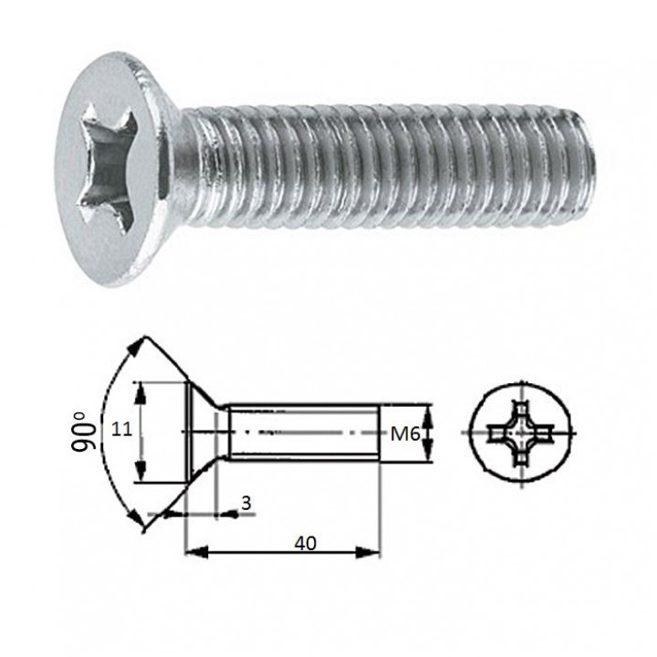 пот.гол M6X 40 нерж.A2