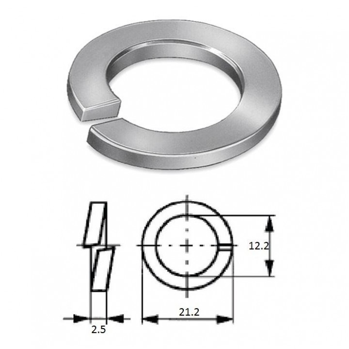 Шайба пружинная (гровер) M12 нерж.A2