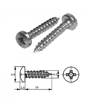 Шуруп п/кр.гол M3.5X 16 нерж.A2