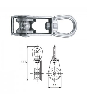 Блок 1-шкив. со скобой 40 мм