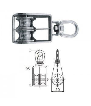 Блок 2-шкив. со скобой 25 мм