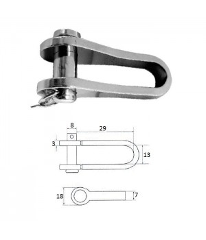 Скоба такелажная 11 мм AISI 316