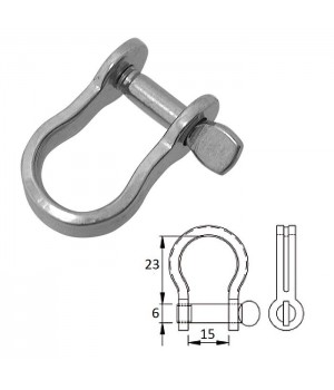 Скоба такелажная плоская с винтовым пальцем 6 мм