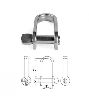 Скоба такелажная плоская удлинённая с винтовым пальцем 5х36 мм