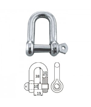 Скоба такелажная с винтовым пальцем 10 мм сталь AISI 316