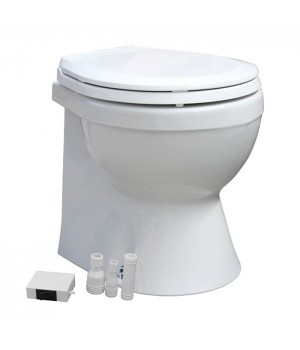 Унитаз судовой керамический 460х480, с электр.помпой 24В, плавное опускание крышки