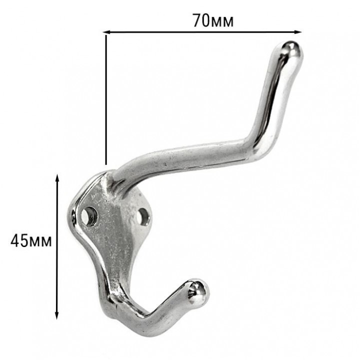 Крючок для одежды 70х45мм сталь