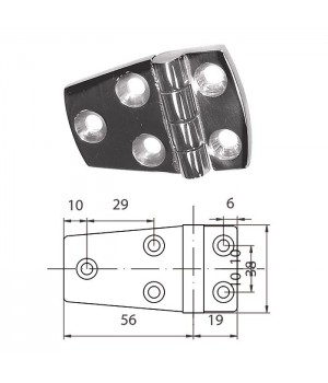 Петля асимметричная 2-1/4'х1-1/2'