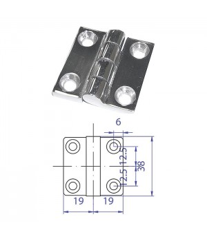 Петля прямоугольная неразъемная 1-1/2'х1-1/2'