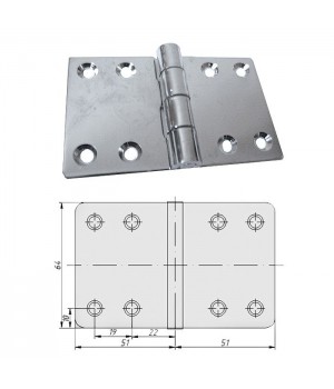 Петля неразъемная 102х64х3 мм