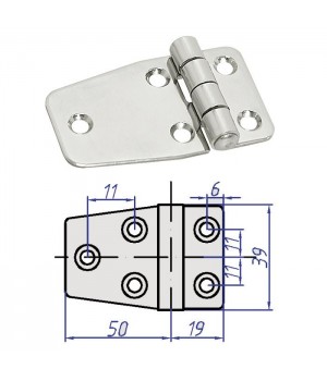 Петля неразъемная 69х39х2 мм