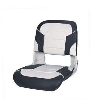 Сиденье пластмассовое складное с подложкой All Weather High Back Seat, бело-чёрное