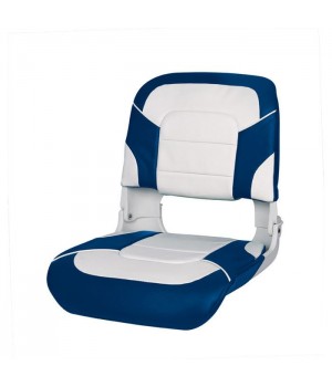 Сиденье пластмассовое складное с подложкой All Weather High Back Seat, бело-синее