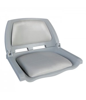 Сиденье пластмассовое складное с подложкой Molded Fold-Down Boat Seat, серое