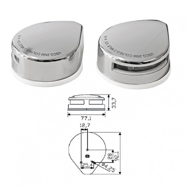 Огни бортовые светодиодные 34х77х92 мм, хромированный корпус