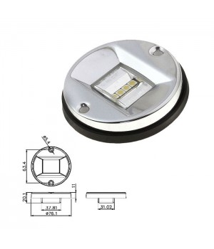 Огонь кормовой светодиодный, хромированный круглый корпус