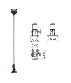 Огонь круговой светодиодный на наклонной стойке 610 мм