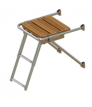 Платформа кормовая + трап 2 ступени серые