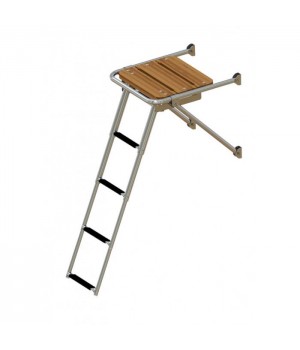 Платформа кормовая + трап 4 ступени черные