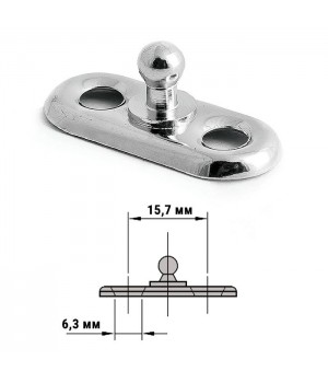 Крепление тента низ для шурупа, хромированная латунь