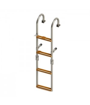 Трап складной 2+2 ступени (215мм.) с горизонтальным креплением Тик